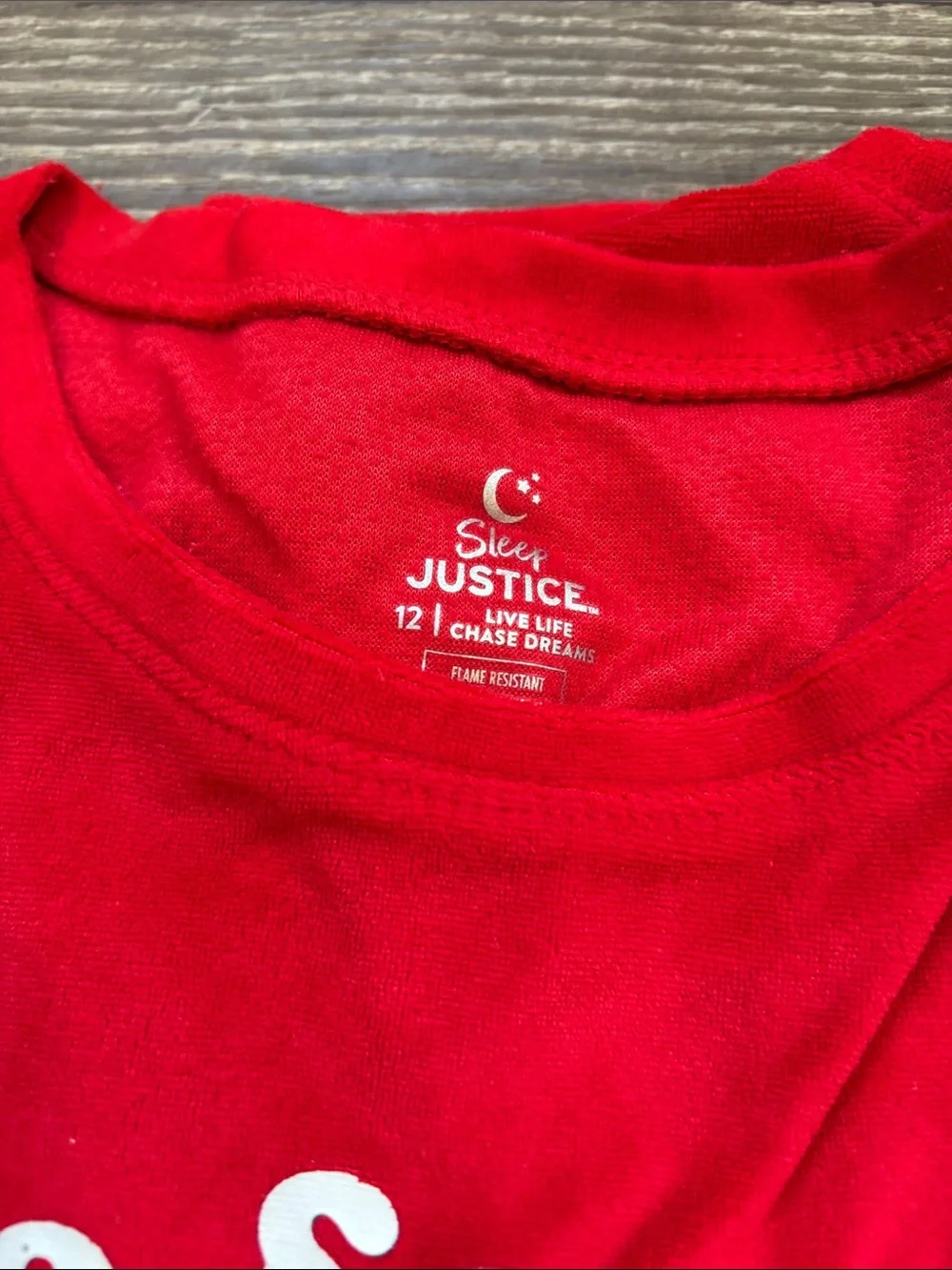 Justice Red Top with Gray Puppy-Print Pajama Set